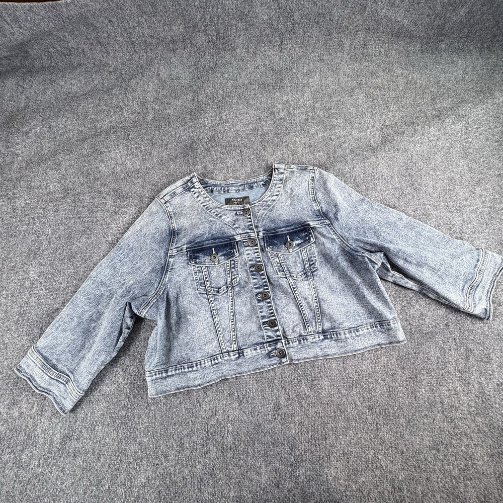 Torrid Denim Jean Jacket Women 3X Blue Cropped Classic Boho Soft Girl Streetwear